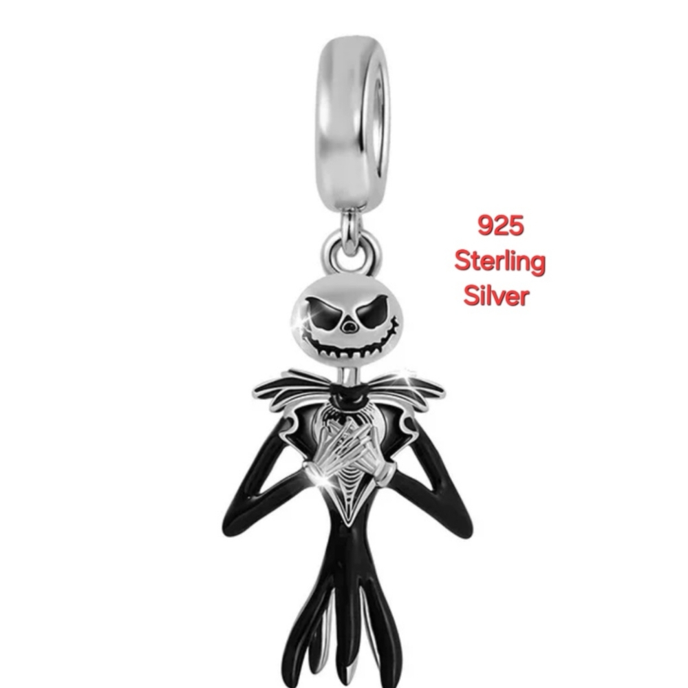 🎆LINX DISCOUNTINUED Silver Jack Nightmare Before Christmas Bracelet Charm